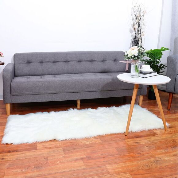 Soft Faux Fur Rug Indoor Fluffy Area Rugs Rectangle Floor Mat 2 x 5ft Snow White - Picture 2 of 6